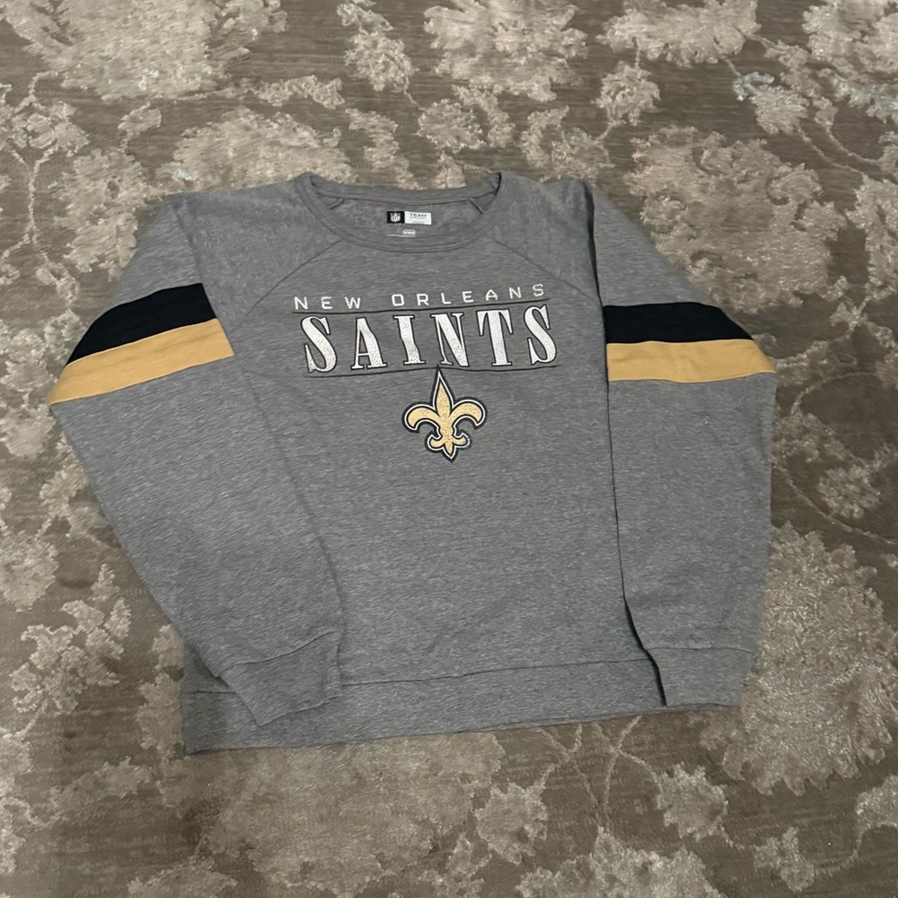 NFL New Orleans Saints Team Apparel Gray Women's Sweatshirt NWOT Medium